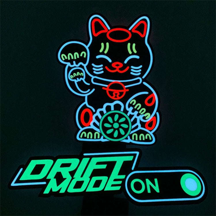 EL Luminous Car Stickers Cold Light Car Stickers Car Luminous Pattern Decoration(Cat)