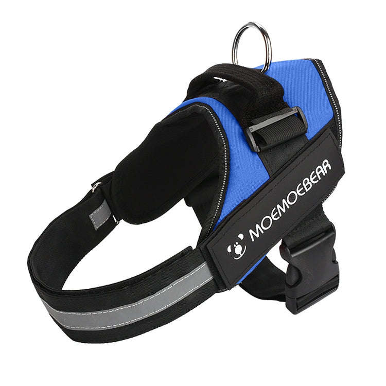 Pet Dog Anti Sprint Oxford Cloth K9 Chest Strap Traction Rope Strap, Size:XXL for 40-70kg(Blue)