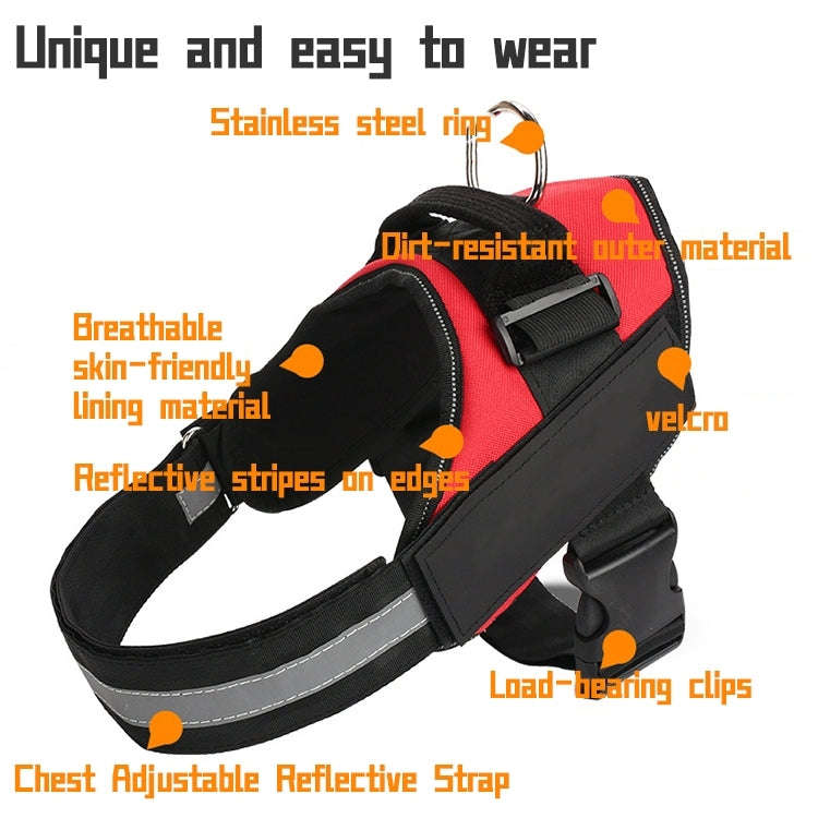 Pet Dog Anti Sprint Oxford Cloth K9 Chest Strap Traction Rope Strap, Size:S for 6-14kg(Black)