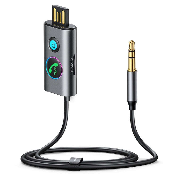 JOYROOM JR-CB7 Car-B Series Car Bluetooth 5.3 Wireless Receiver AUX Adapter Support TF Card(Dark ...