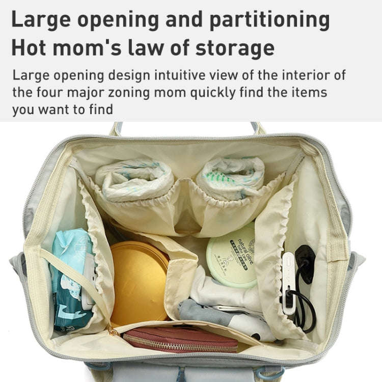 Multifunctional Mommy Bag Large Capacity Outgoing Baby Care Backpack(Cartoon Bear)