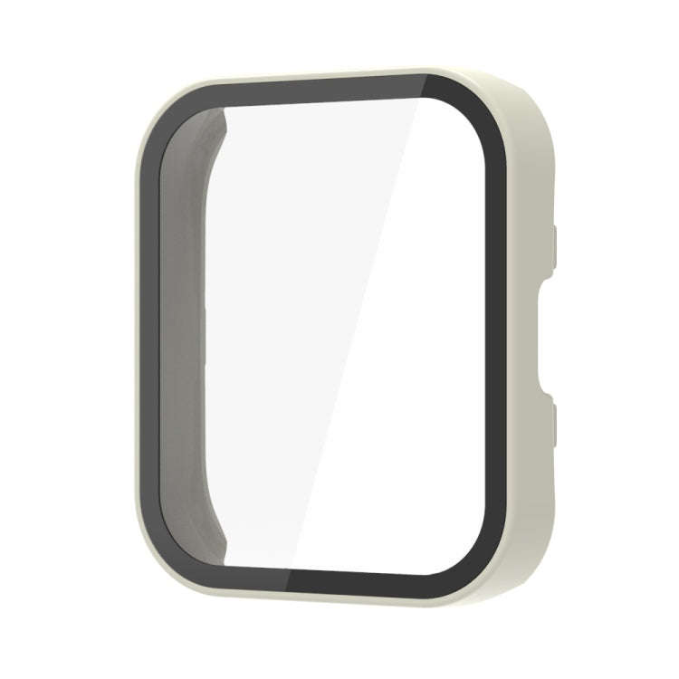 For Amazfit Bip 5 PC + Tempered Film Integrated Watch Protective Case(Ivory White)