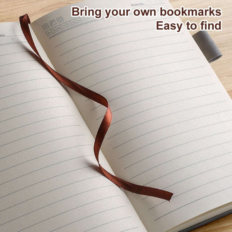 A5 Business Leather Notebook Conference Office Notepad Student Notebook 200 Pages x 1(Brown)