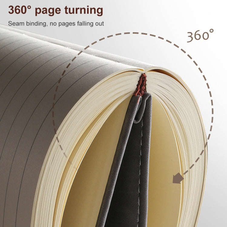 A5 Business Leather Notebook Conference Office Notepad Student Notebook 200 Pages x 1(Brown)