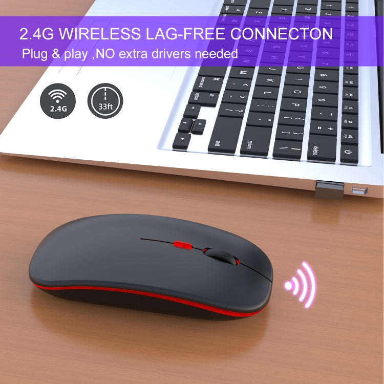 HXSJ M40 2.4GHZ 800,1200,1600dpi Third Gear Adjustment Colorful Wireless Mouse USB Rechargeable(B...