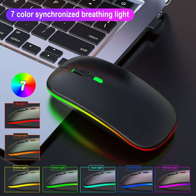 HXSJ M40 2.4GHZ 800,1200,1600dpi Third Gear Adjustment Colorful Wireless Mouse USB Rechargeable(B...