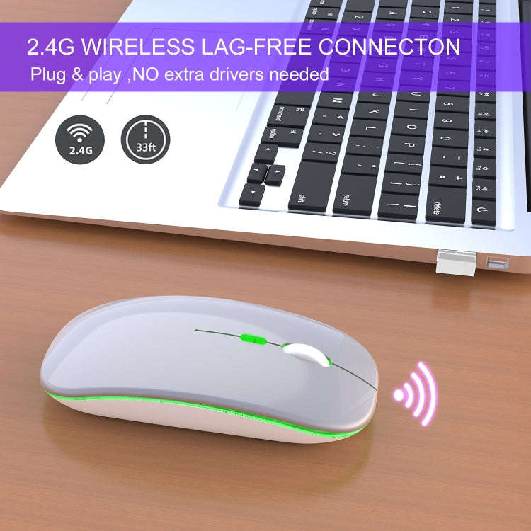 HXSJ M40 2.4GHZ 800,1200,1600dpi Third Gear Adjustment Colorful Wireless Mouse USB Rechargeable(S...