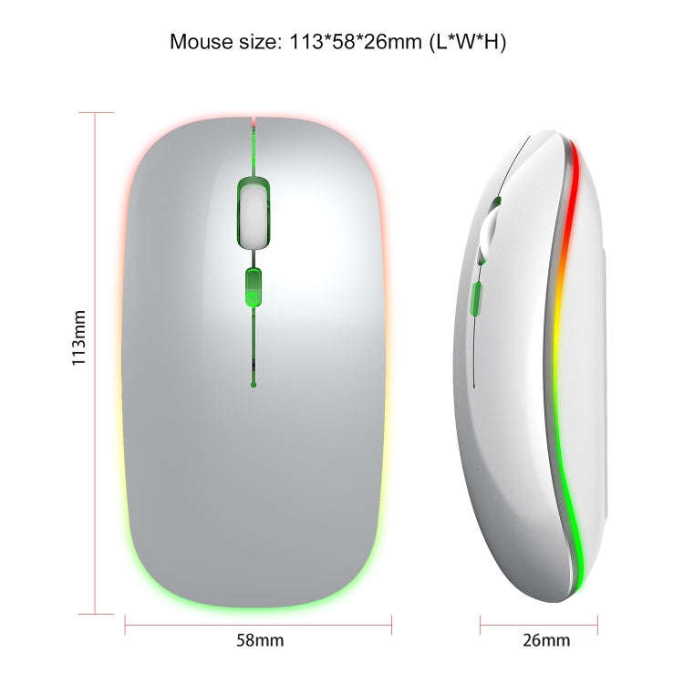 HXSJ M40 2.4GHZ 800,1200,1600dpi Third Gear Adjustment Colorful Wireless Mouse USB Rechargeable(S...