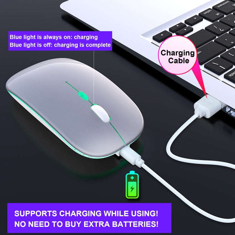 HXSJ M40 2.4GHZ 800,1200,1600dpi Third Gear Adjustment Colorful Wireless Mouse USB Rechargeable(S...