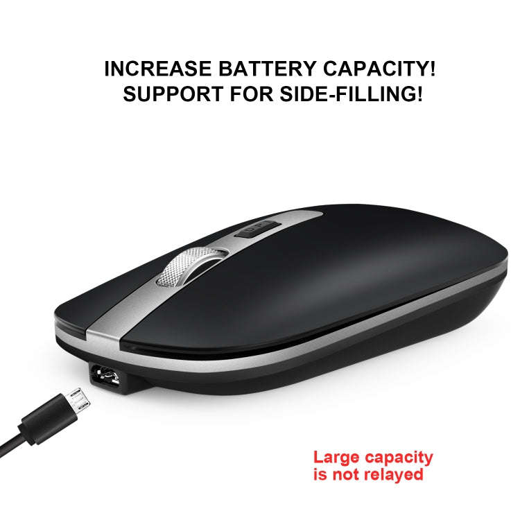 HXSJ M50 2.4GHZ 800,1200,1600dpi Three Gear Adjustment Dual-mode Wireless Mouse USB + Bluetooth 5...