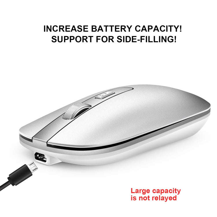 HXSJ M50 2.4GHZ 800,1200,1600dpi Three Gear Adjustment Dual-mode Wireless Mouse USB + Bluetooth 5...