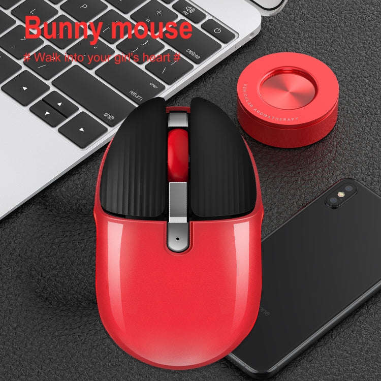 HXSJ M106 2.4GHZ 1600dpi Single-mode Wireless Mouse USB Rechargeable(Red)