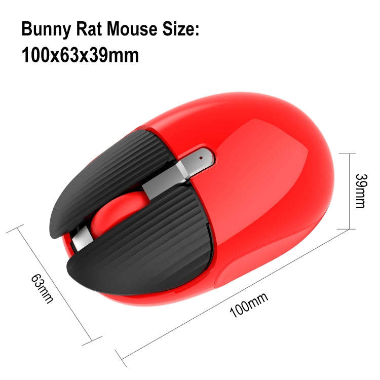 HXSJ M106 2.4GHZ 1600dpi Single-mode Wireless Mouse USB Rechargeable(Red)