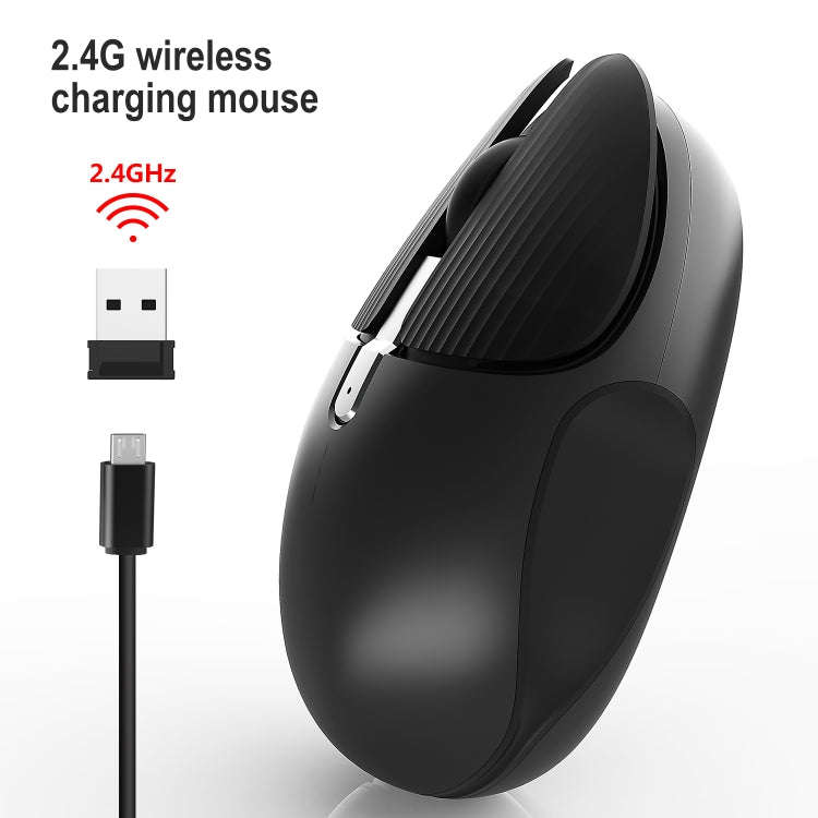 HXSJ M106 2.4GHZ 1600dpi Single-mode Wireless Mouse USB Rechargeable(Black)