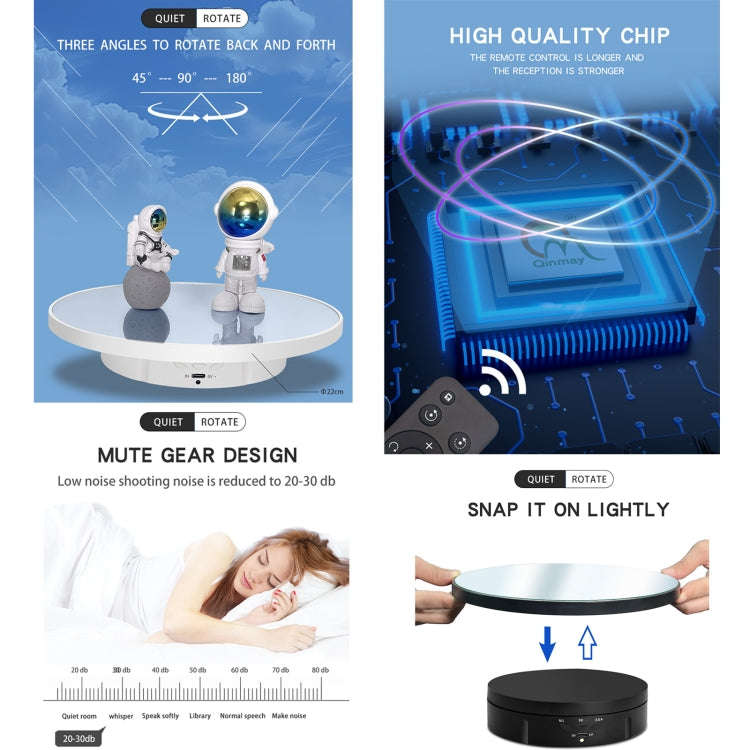 22cm Mirror Electric Rotating Display Stand Live Video Shooting Props Turntable With Remote Contr...