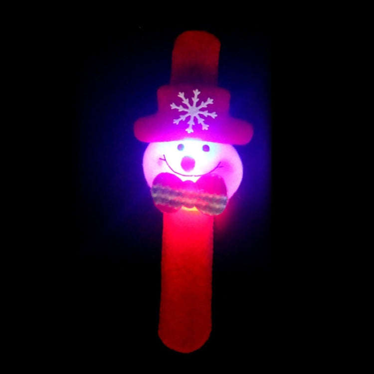 Santa Style Flash Light Merry Christmas Slap Pat Circle Wristband(Flannel Light Snowman)