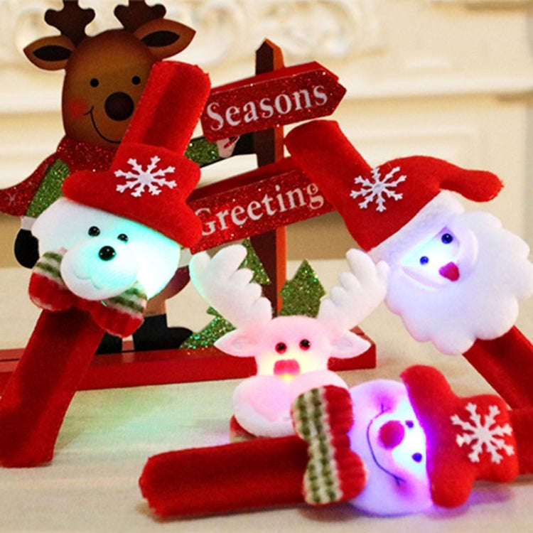 Santa Style Flash Light Merry Christmas Slap Pat Circle Wristband(Flannel Light Snowman)