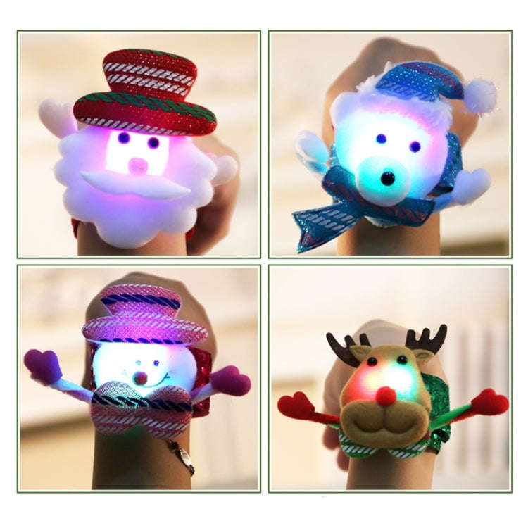 Santa Style Flash Light Merry Christmas Slap Pat Circle Wristband(Sequins Light Santa Claus)