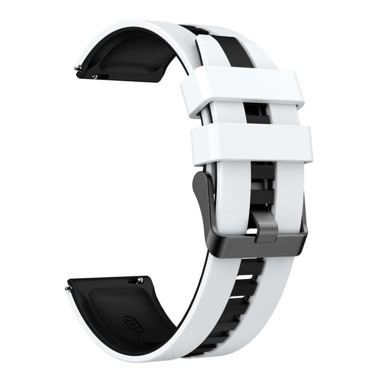 For Huawei Watch GT 3 / GT 3 Pro Vertical Two Color Silicone Watch Band(White+Black)