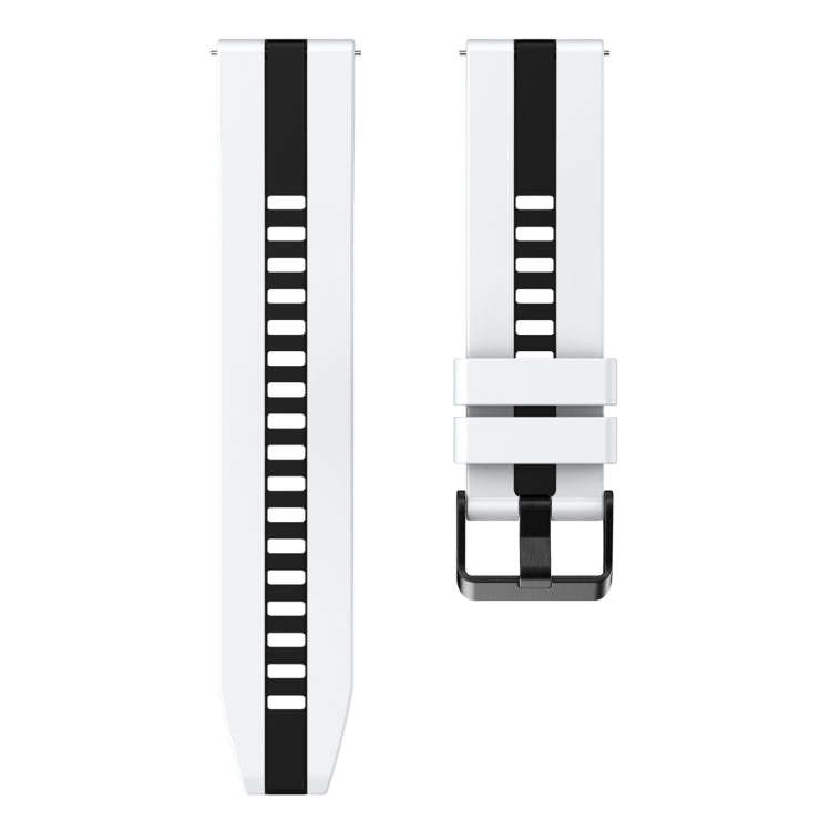 For Huawei Watch GT 3 / GT 3 Pro Vertical Two Color Silicone Watch Band(White+Black)