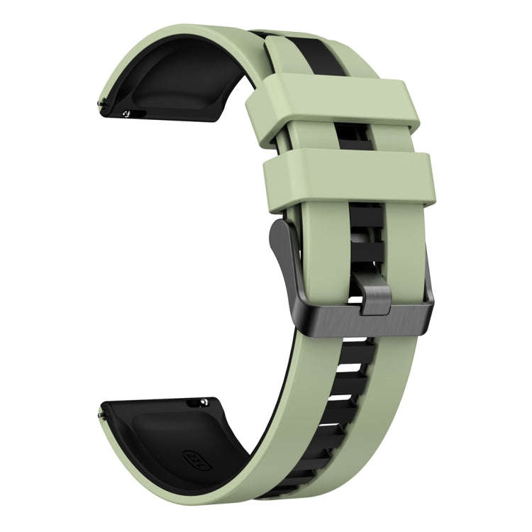 For Huawei Watch GT 3 / GT 3 Pro Vertical Two Color Silicone Watch Band(Mint Green+Black)