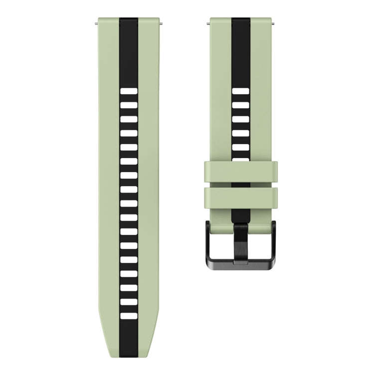 For Huawei Watch GT 3 / GT 3 Pro Vertical Two Color Silicone Watch Band(Mint Green+Black)