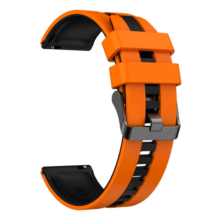 For Huawei Watch GT 3 / GT 3 Pro Vertical Two Color Silicone Watch Band(Orange+Black)