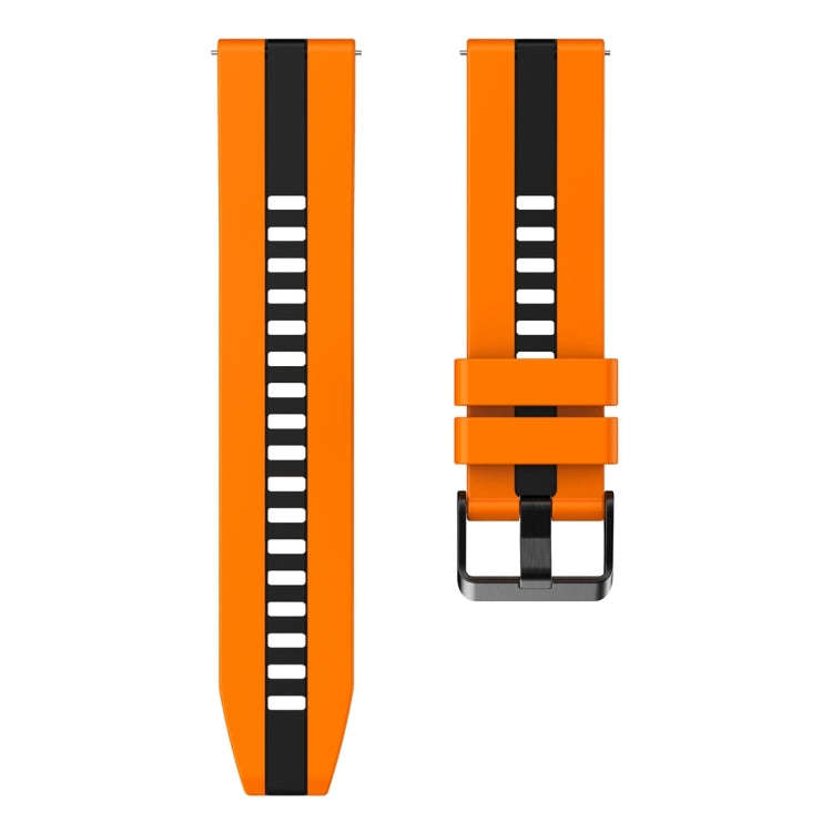For Huawei Watch GT 3 / GT 3 Pro Vertical Two Color Silicone Watch Band(Orange+Black)