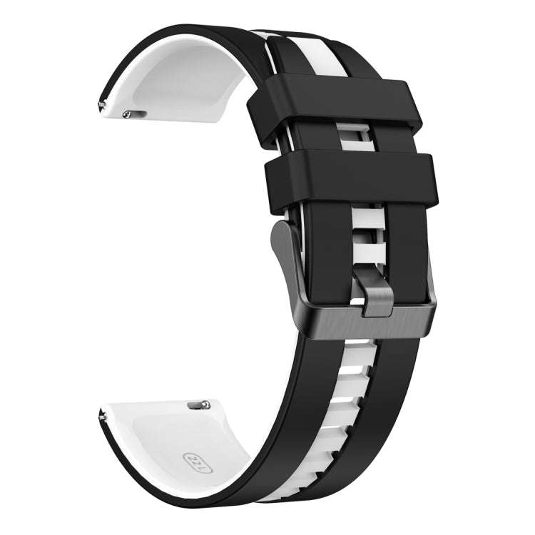 For Huawei Watch GT 3 / GT 3 Pro Vertical Two Color Silicone Watch Band(Black+White)