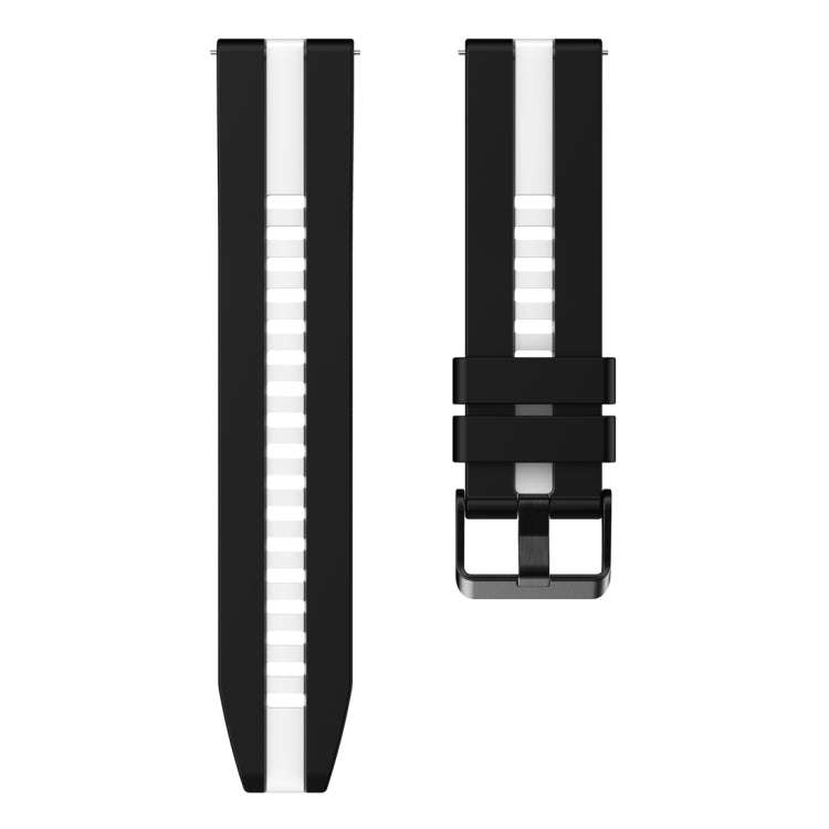 For Huawei Watch GT 3 / GT 3 Pro Vertical Two Color Silicone Watch Band(Black+White)