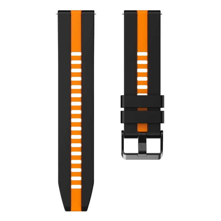 For Huawei Watch GT 3 / GT 3 Pro Vertical Two Color Silicone Watch Band(Black+Orange)