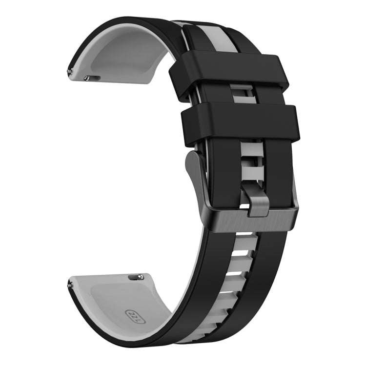For Huawei Watch GT 3 / GT 3 Pro Vertical Two Color Silicone Watch Band(Black+Grey)