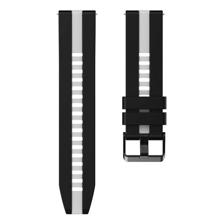 For Huawei Watch GT 3 / GT 3 Pro Vertical Two Color Silicone Watch Band(Black+Grey)