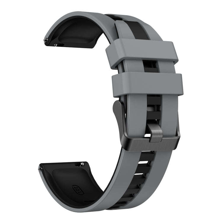 For Huawei Watch GT 3 / GT 3 Pro Vertical Two Color Silicone Watch Band(Dark Grey+Black)