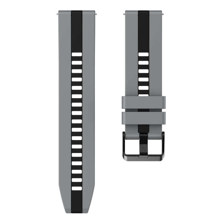 For Huawei Watch GT 3 / GT 3 Pro Vertical Two Color Silicone Watch Band(Dark Grey+Black)