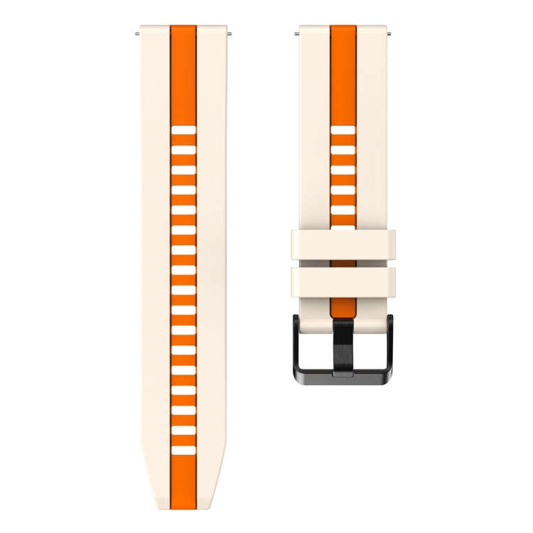 For Huawei Watch GT 3 / GT 3 Pro Vertical Two Color Silicone Watch Band(Starlight+Orange)