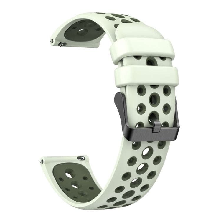 For Huawei Watch 4 Two Color Round Hole Silicone Watch Band(Mint Green)