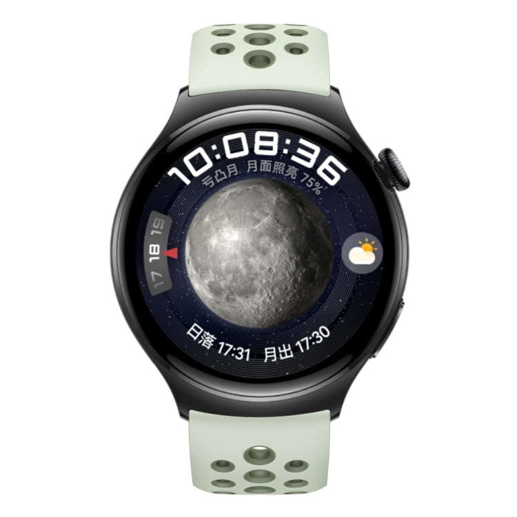 For Huawei Watch 4 Two Color Round Hole Silicone Watch Band(Mint Green)