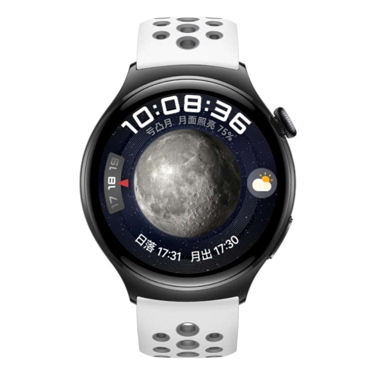 For Huawei Watch 4 Two Color Round Hole Silicone Watch Band(Light Grey White)