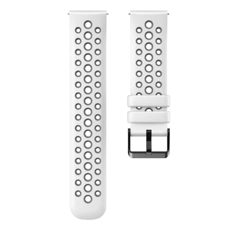 For Huawei Watch 4 Two Color Round Hole Silicone Watch Band(Light Grey White)