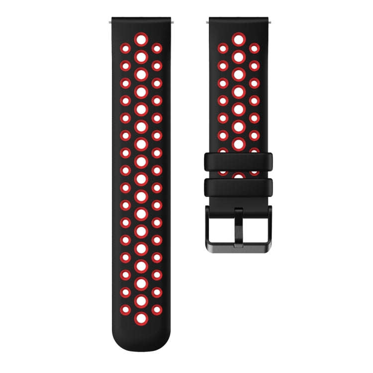 For Huawei Watch 4 Two Color Round Hole Silicone Watch Band(Black Red)