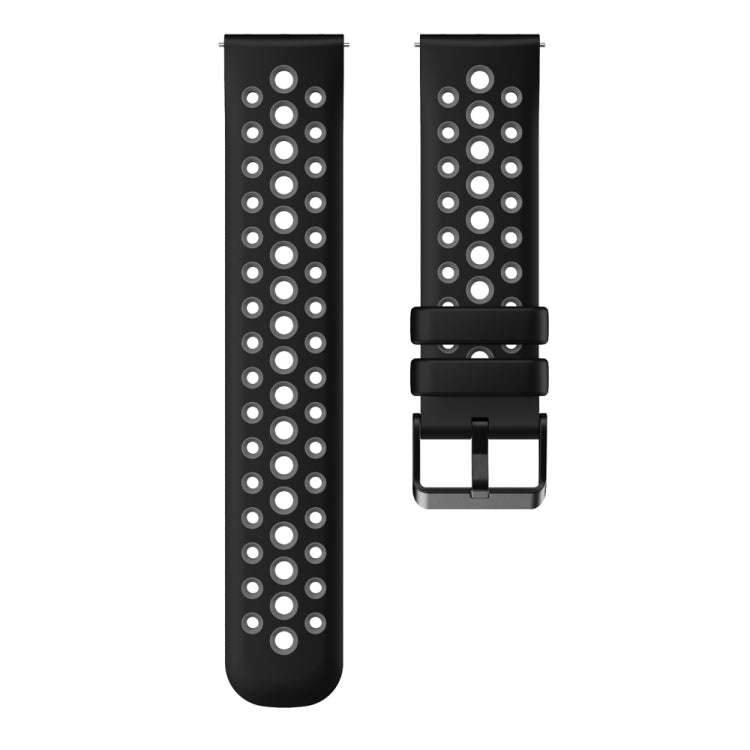 For Huawei Watch 4 Two Color Round Hole Silicone Watch Band(Black Grey)