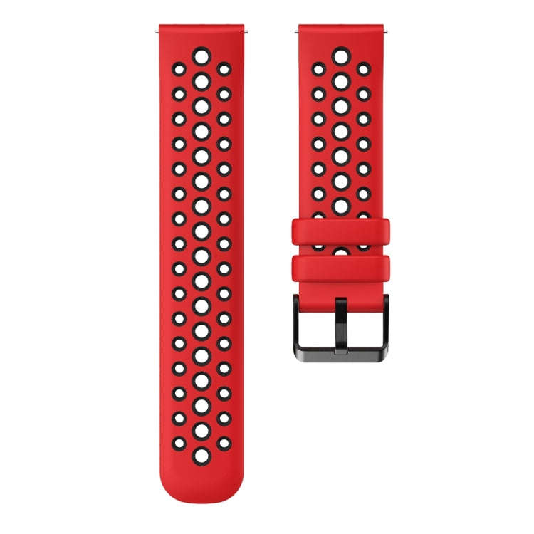 For Huawei Watch 4 Two Color Round Hole Silicone Watch Band(Red Black)