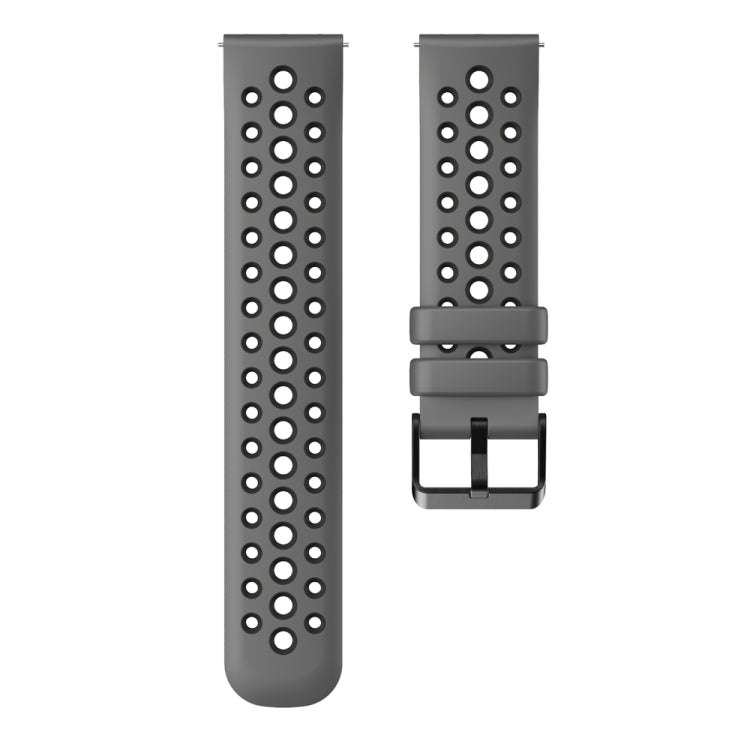 For Huawei Watch 4 Two Color Round Hole Silicone Watch Band(Graphite Grey)