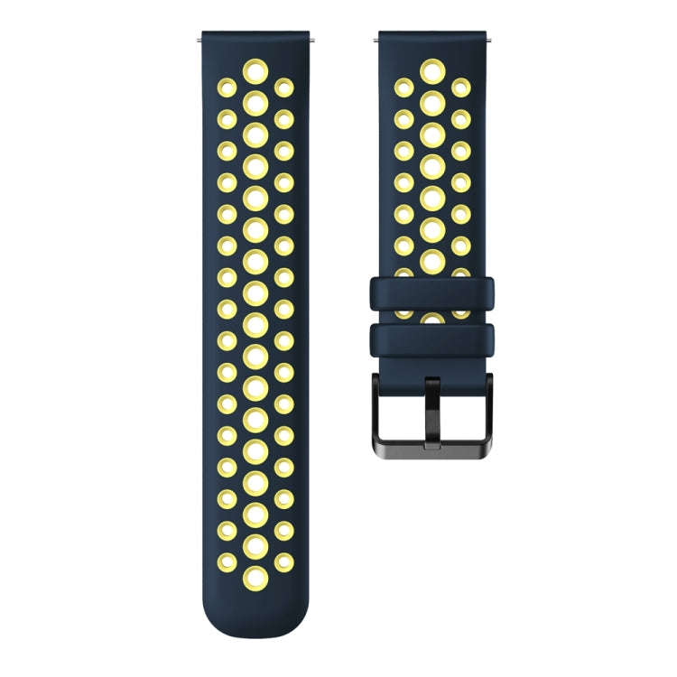 For Huawei Watch 4 Two Color Round Hole Silicone Watch Band(Ceylon Yellow)
