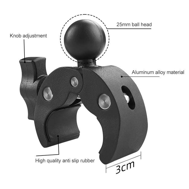 Motorcycle Dual-heads Crabs Clamps Handlebar Fixed Mount, Length:22cm