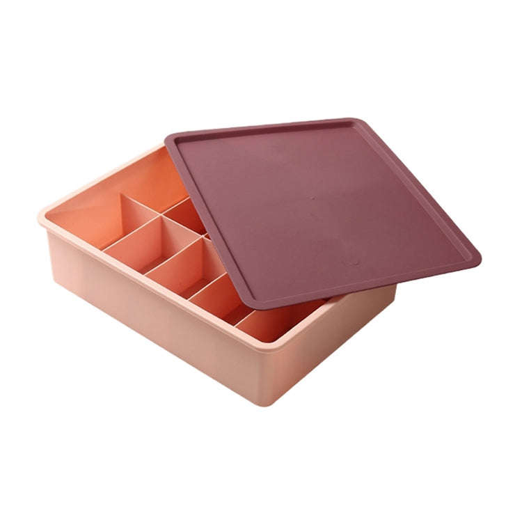 Contrast Color Underwear Storage Box Multi-Gate Plastic Bra Socks Storage Box 10 Grids with Cover...