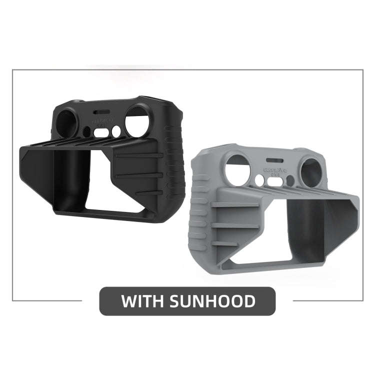 For DJI RC 2 Sunnylife Remote Control Shockproof Anti-scratch Silicone Case with Hood(Black)