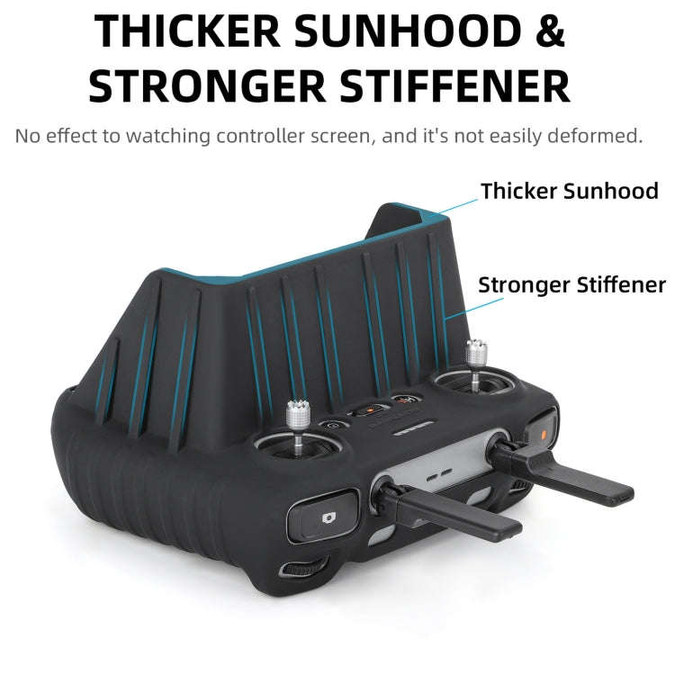 For DJI RC 2 Sunnylife Remote Control Shockproof Anti-scratch Silicone Case with Hood(Black)