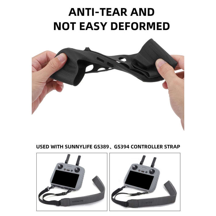 For DJI RC 2 Sunnylife Remote Control Shockproof Anti-scratch Silicone Case with Hood(Black)